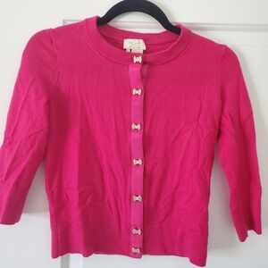 Kate Spade Vibrant Pink Cardigan with Bow Accents